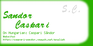 sandor caspari business card